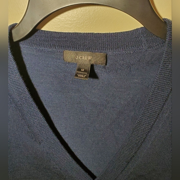 J.crew Merino Wool V Neck Sweater With Drawstrin Sleeves Size M - Picture 7 of 10